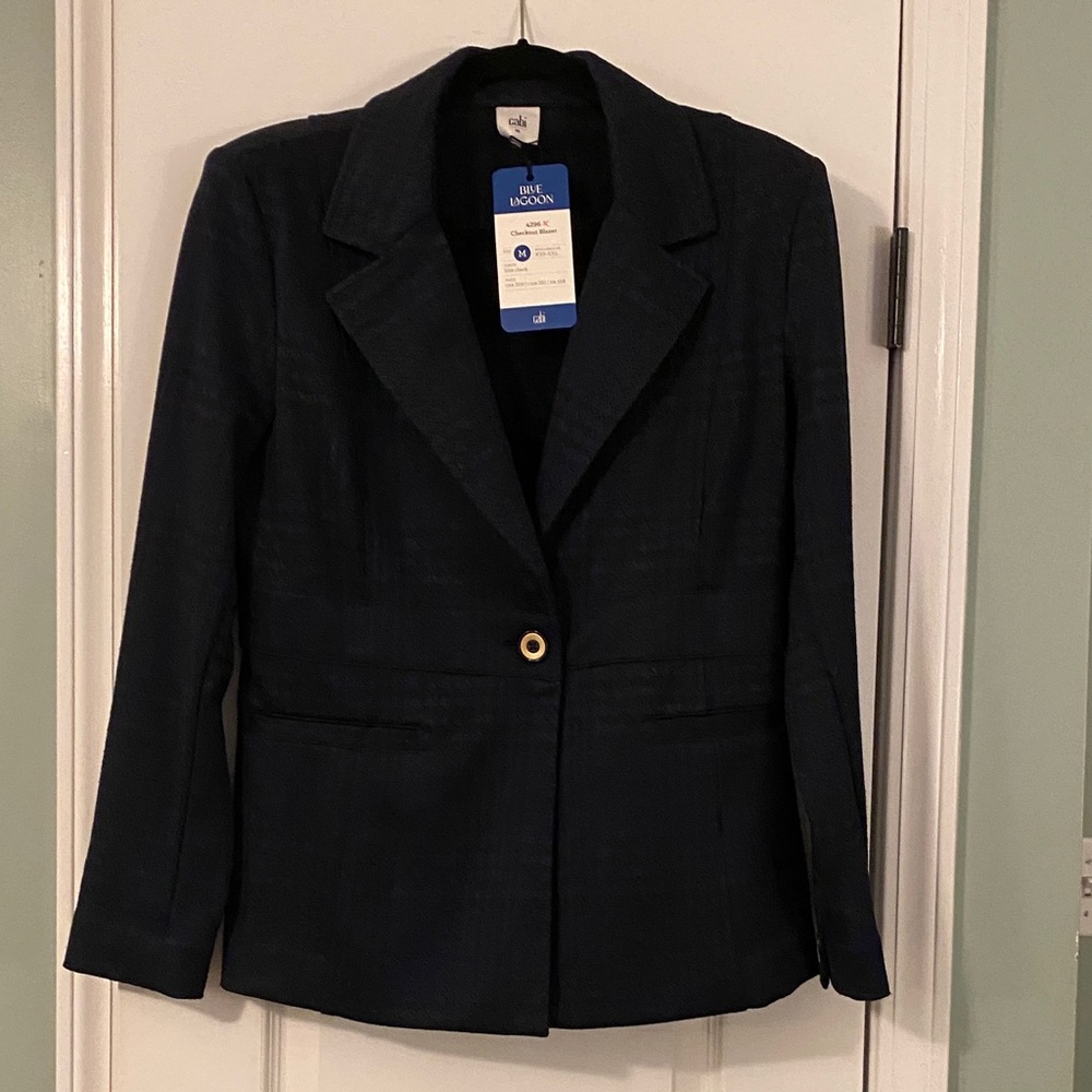 CAbi Navy Blazer with Button Detail